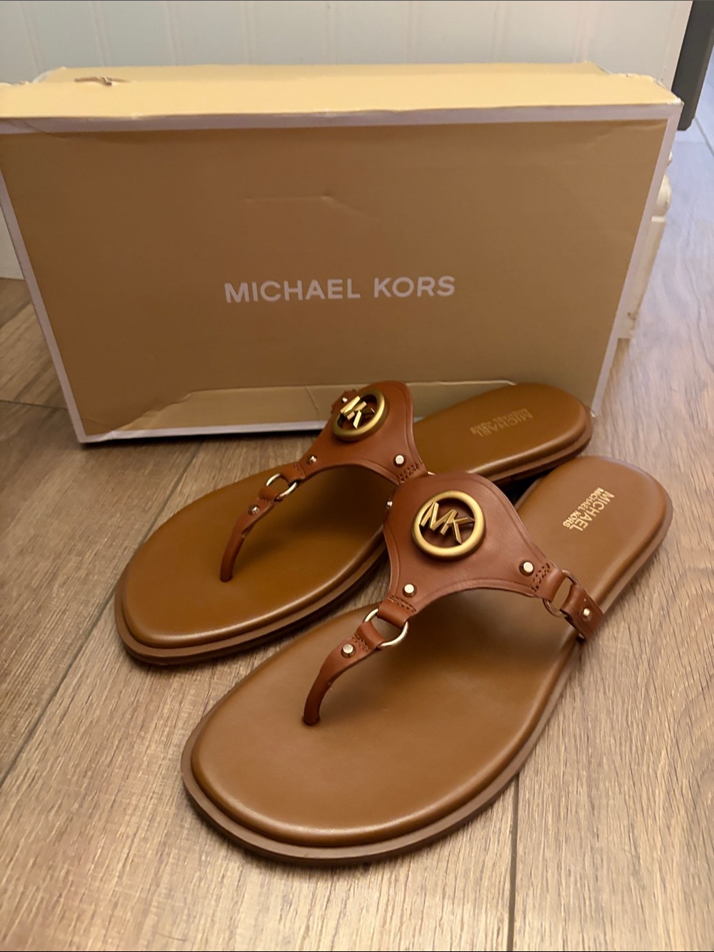 Michael Kors Conway Leather Strap Sandals